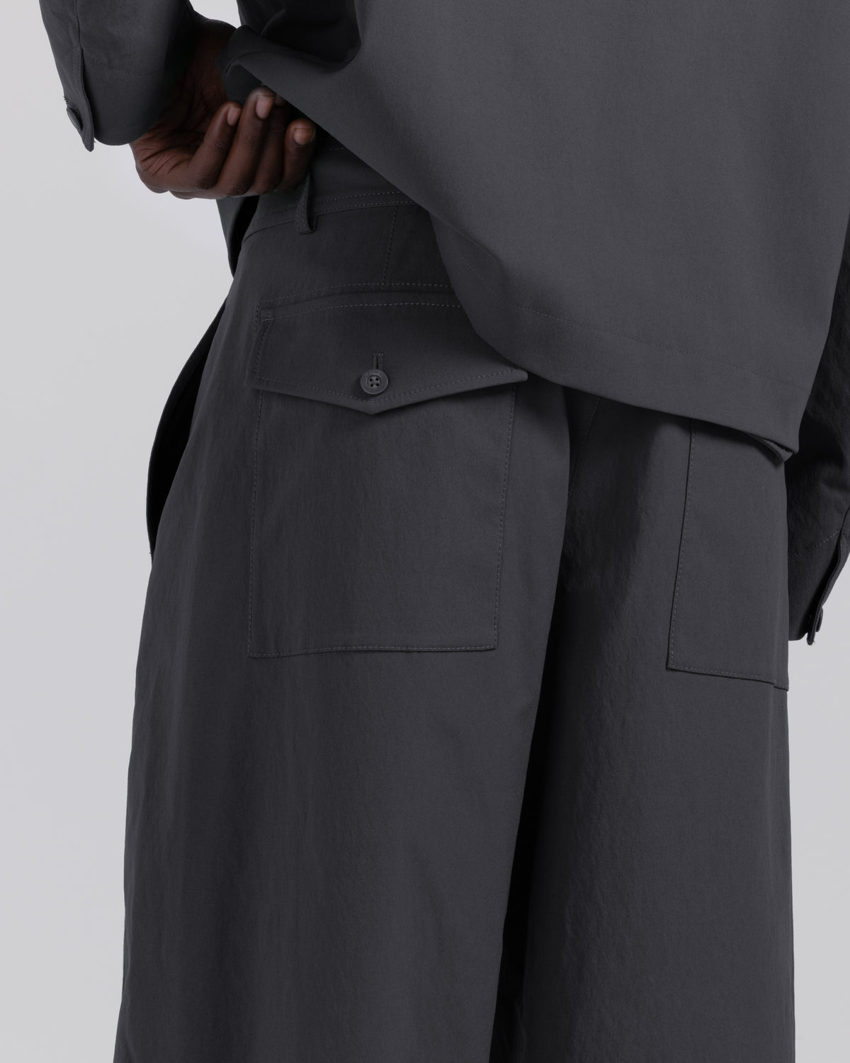 Nylon Relaxed Pant - Charcoal