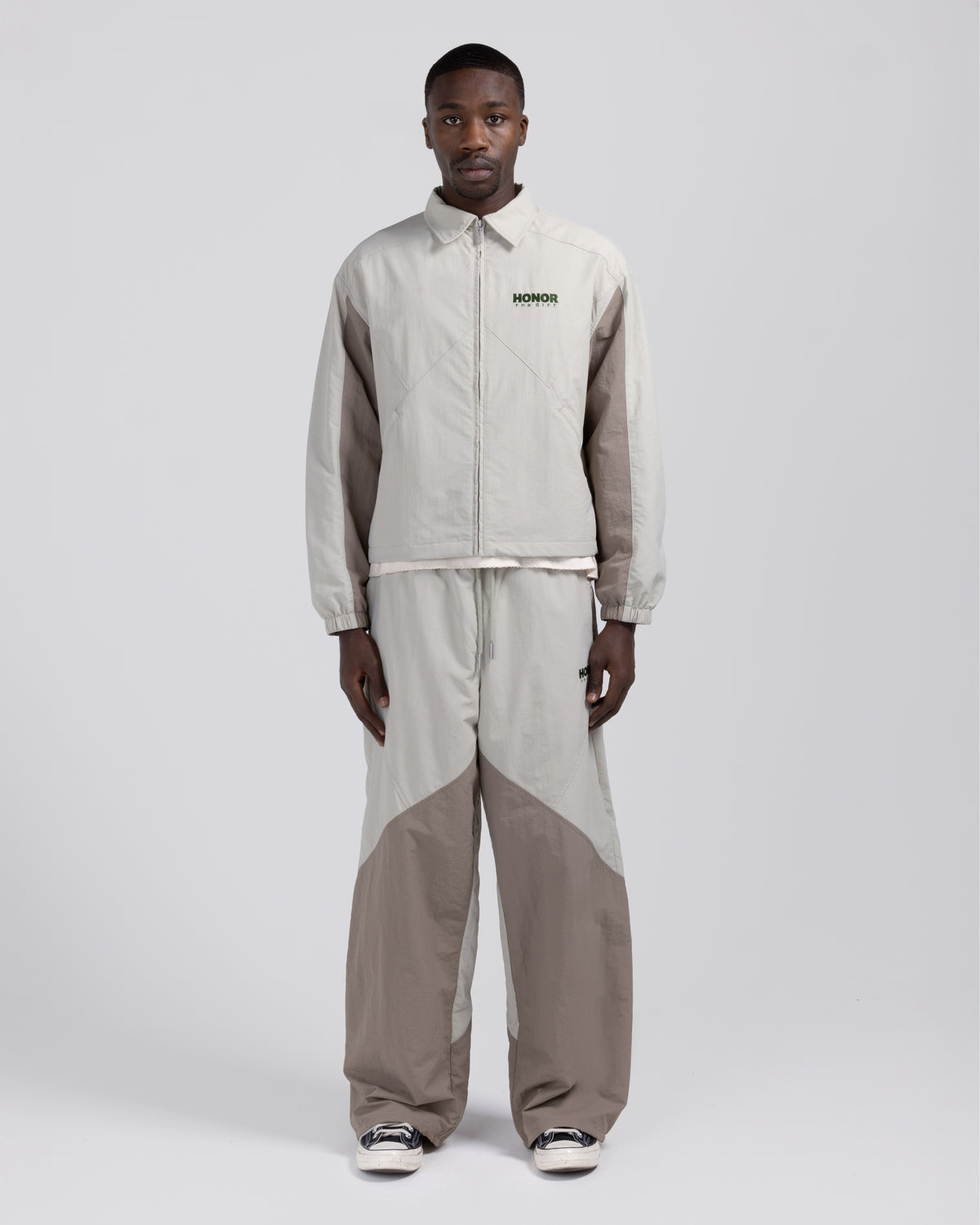 Nylon Track Pant - Sand Mocha Grey