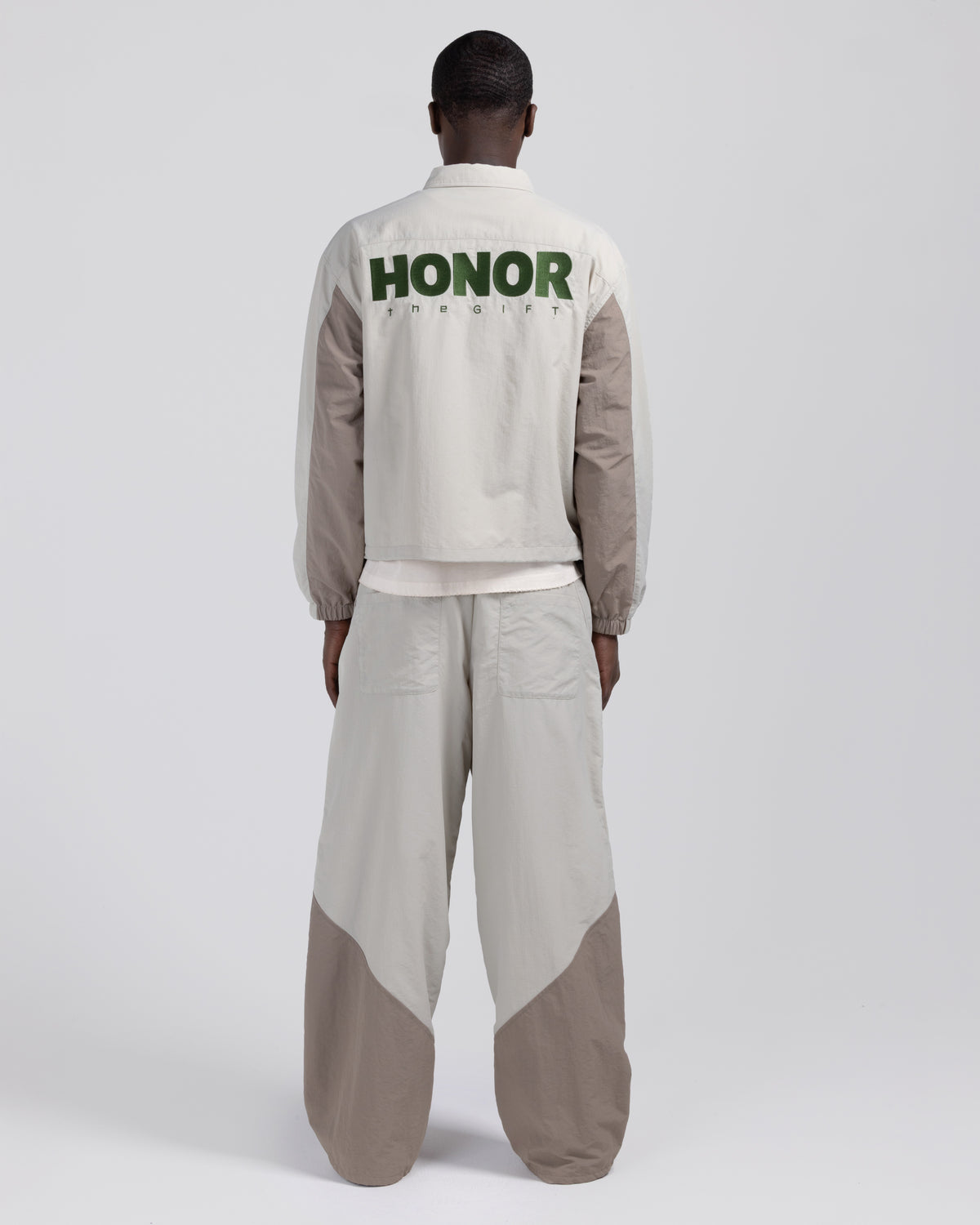 Nylon Track Pant - Sand Mocha Grey