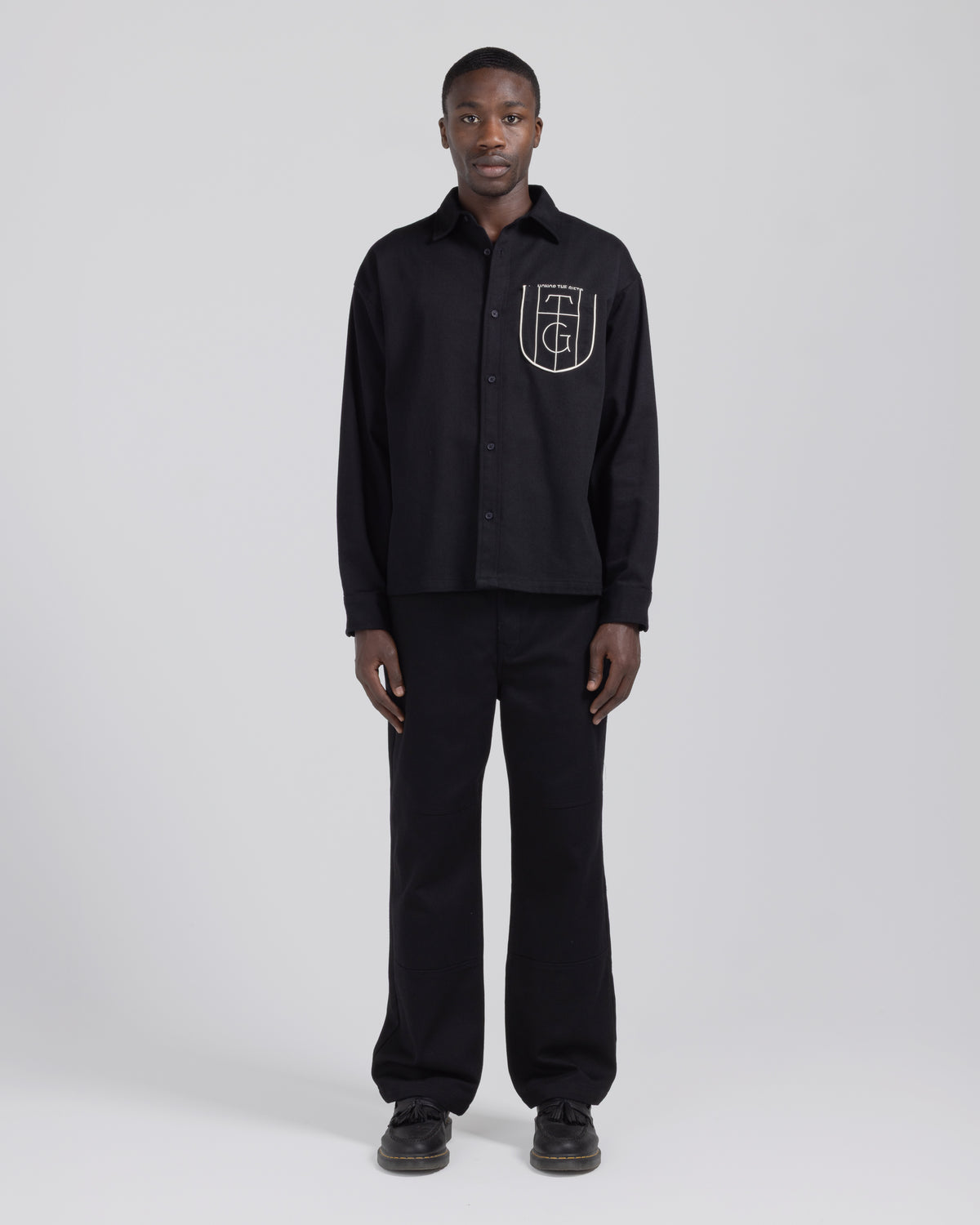 Twill Paneled Pant - Black