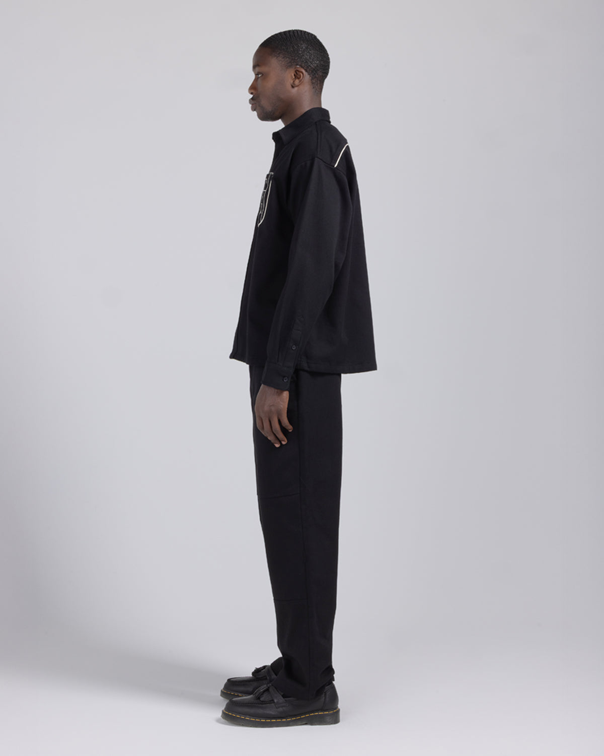 Twill Paneled Pant - Black