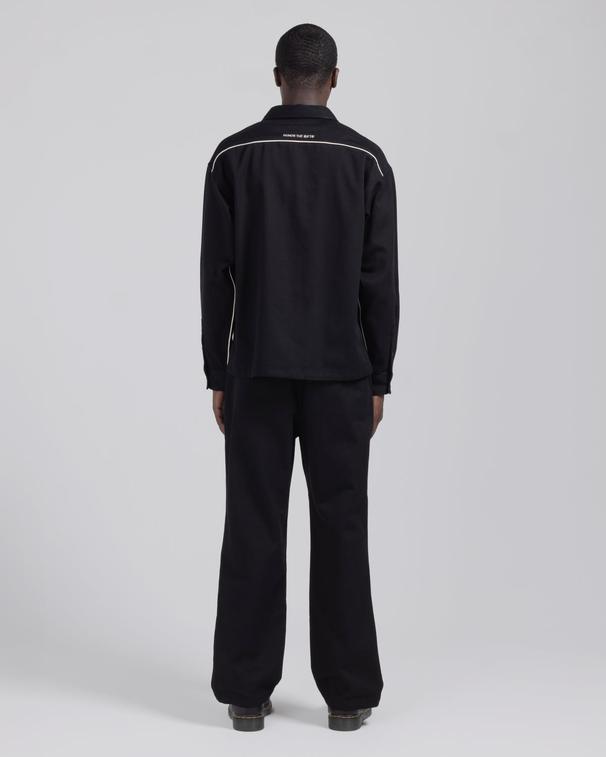 Twill Paneled Pant - Black