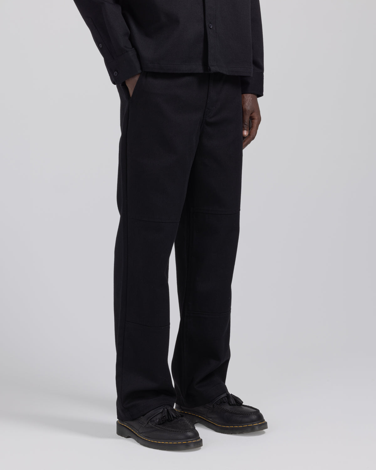 Twill Paneled Pant - Black