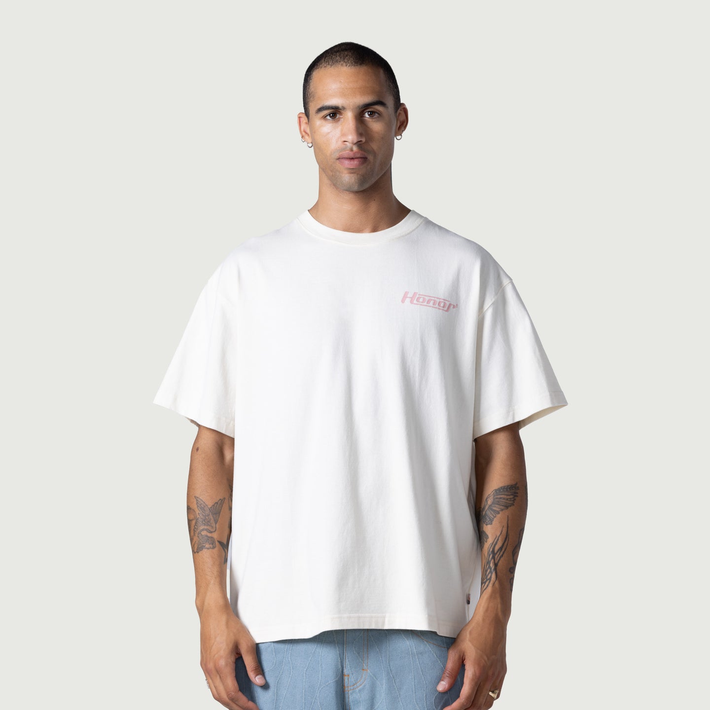 Honor Globe Logo Tee - Cream