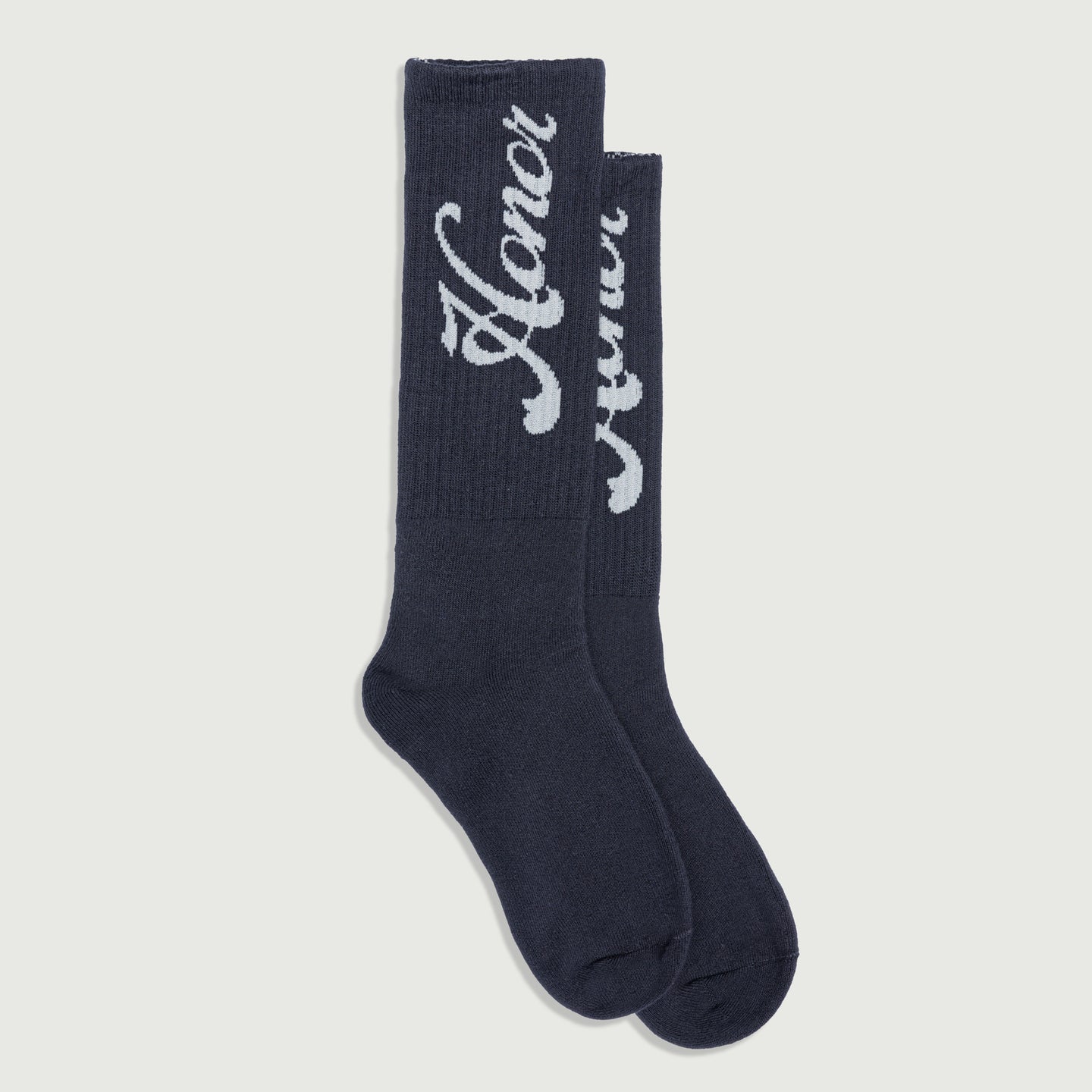 Honor Script Ribbed Sock - Black