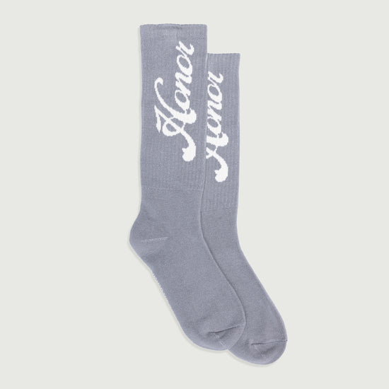 Honor Script Ribbed Sock - Stone