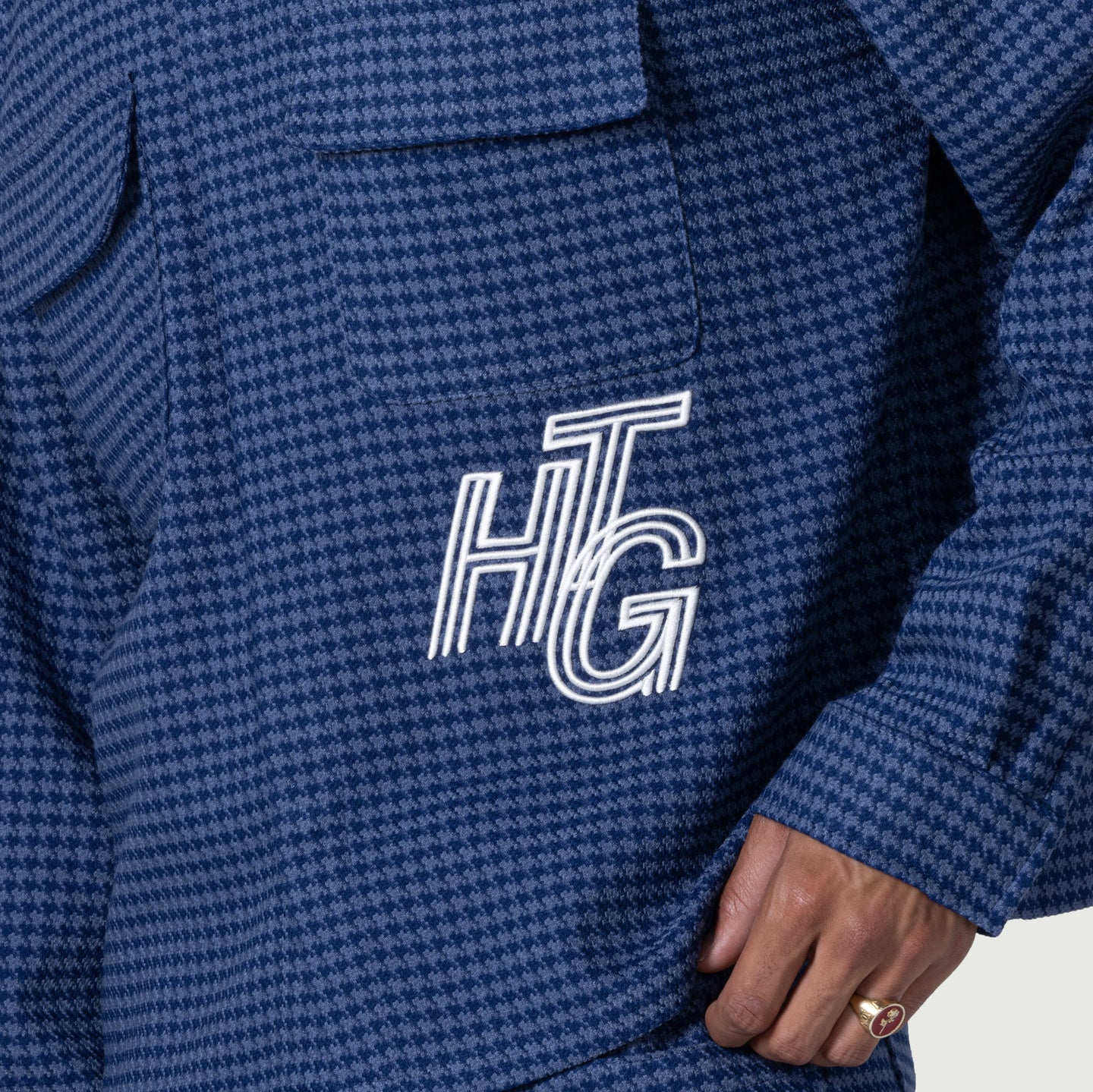 Houndstooth Htg Shirt - Navy