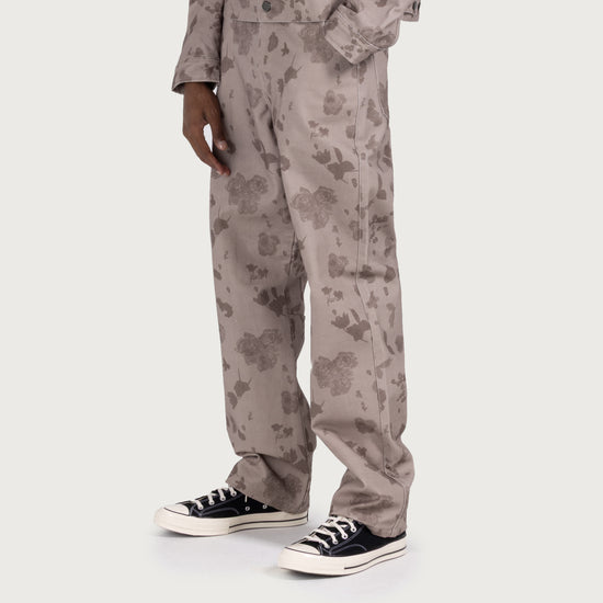 Tonal Floral Pant - Pebble