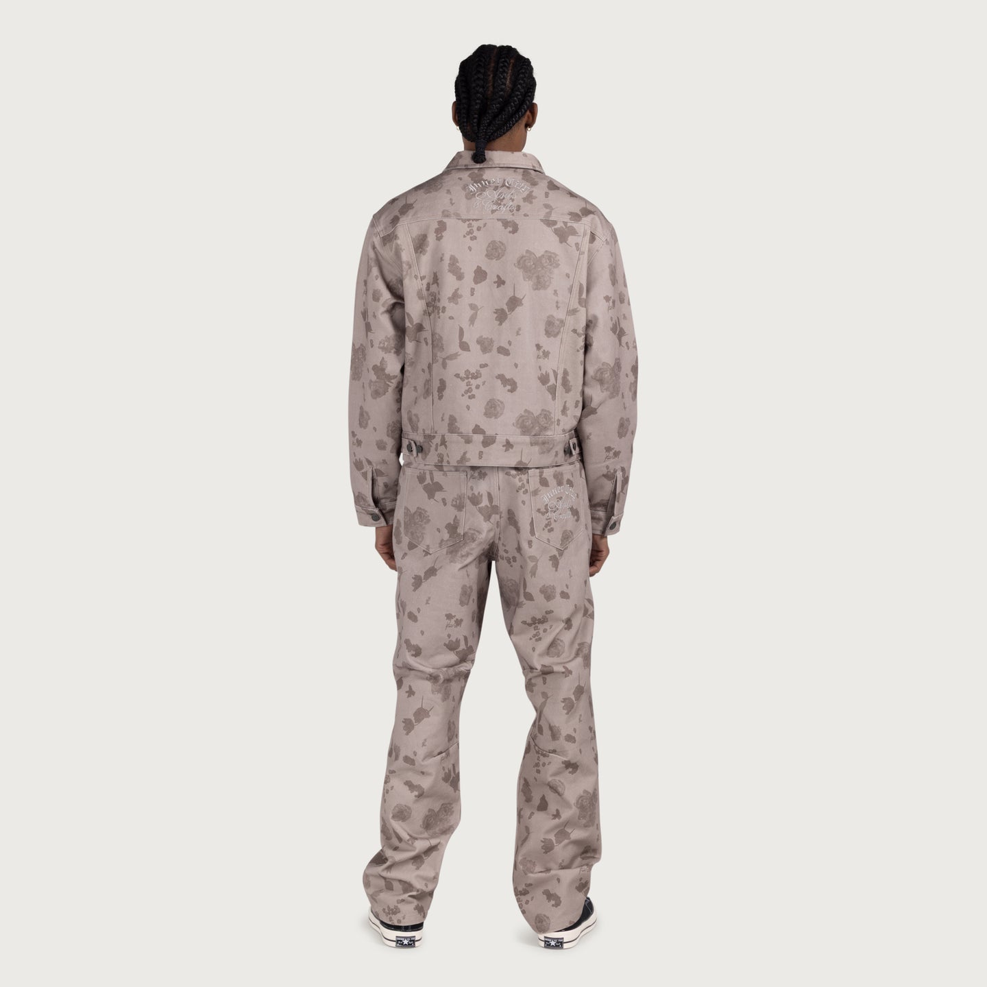 Tonal Floral Pant - Pebble