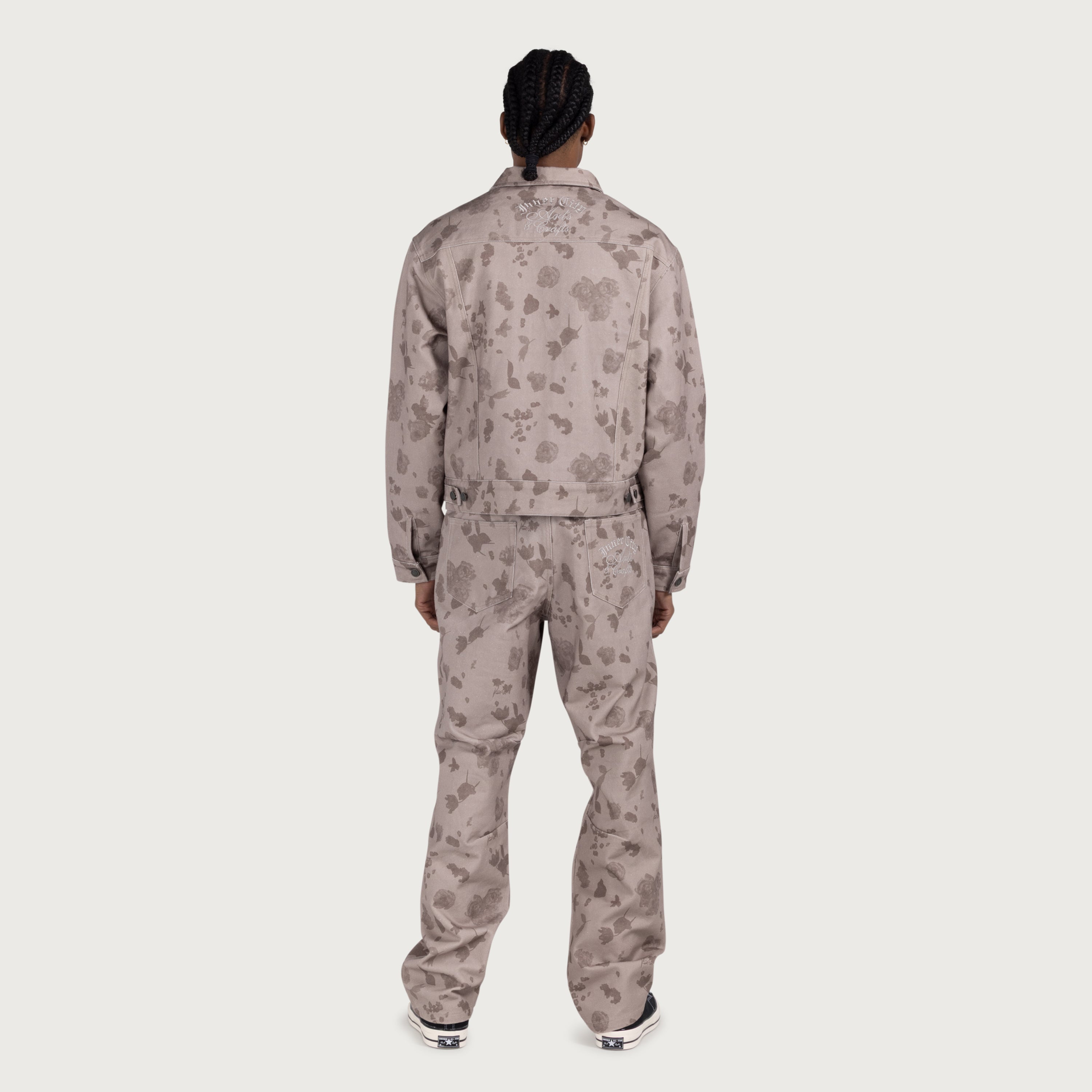 Tonal Floral Pant - Pebble