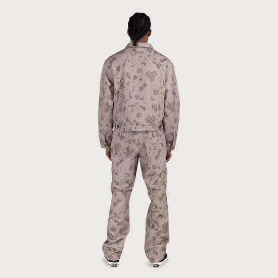 Tonal Floral Pant - Pebble