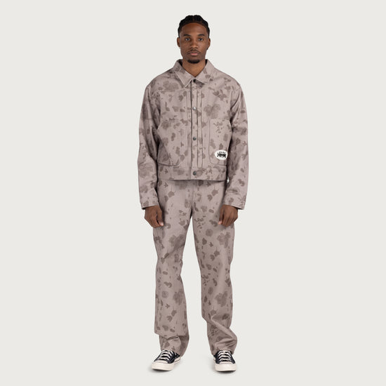 Tonal Floral Pant - Pebble
