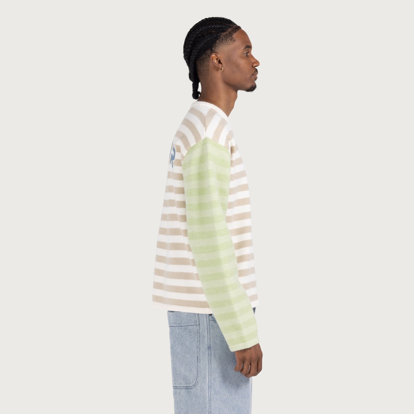 Multi Stripe Crew - Bone