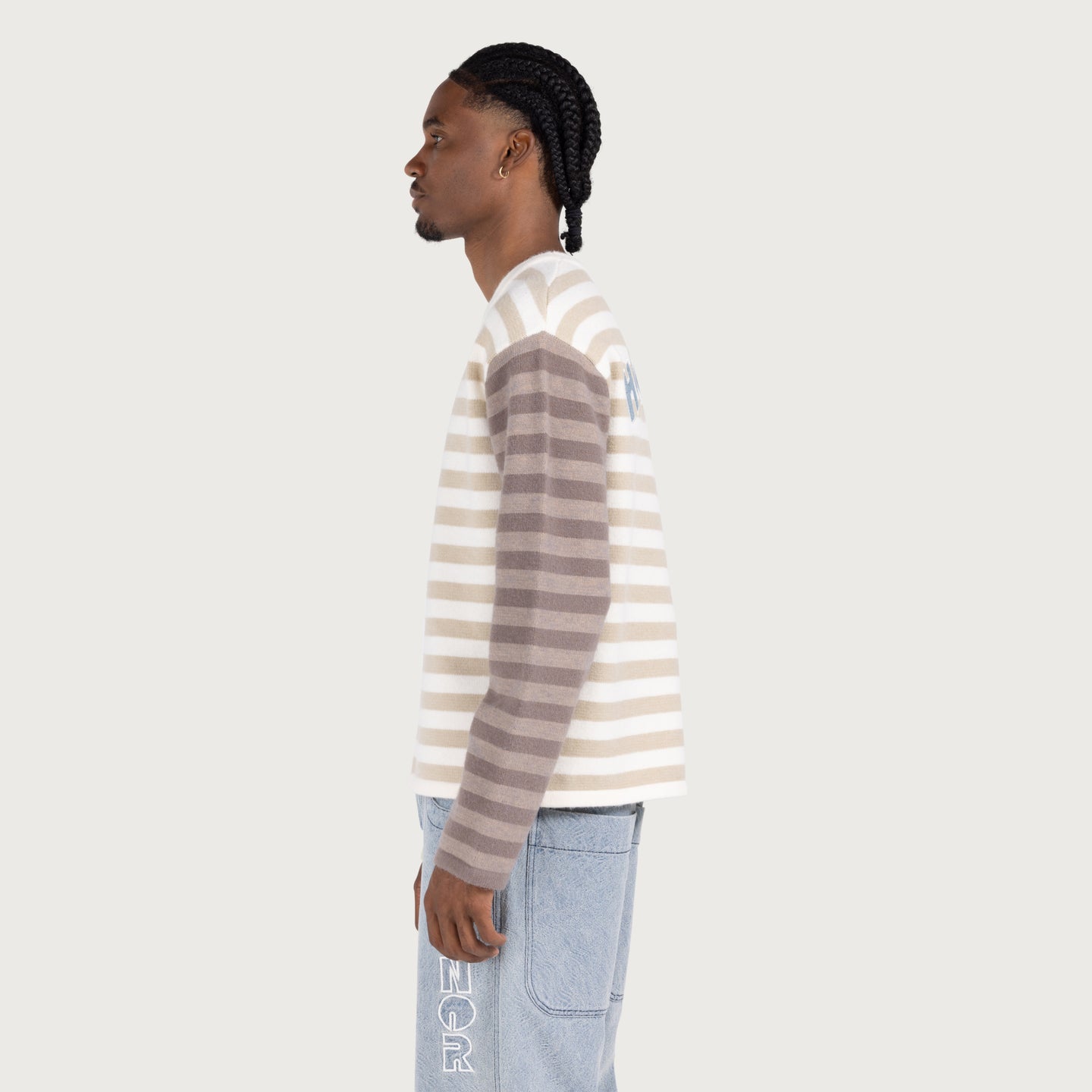 Multi Stripe Crew - Bone