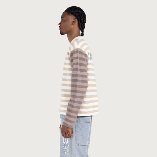 Multi Stripe Crew - Bone