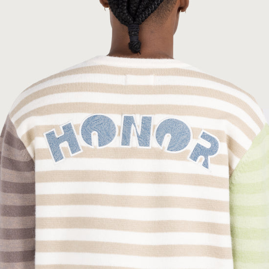 Multi Stripe Crew - Bone