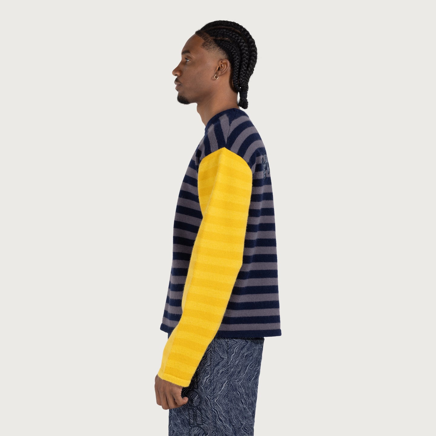 Multi Stripe Crew - Navy