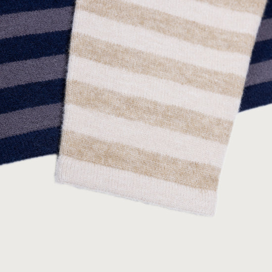 Multi Stripe Crew - Navy