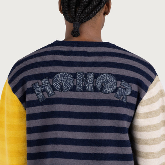 Multi Stripe Crew - Navy