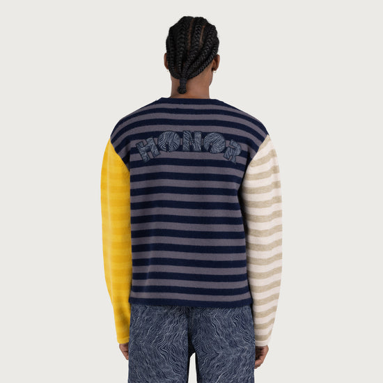Multi Stripe Crew - Navy