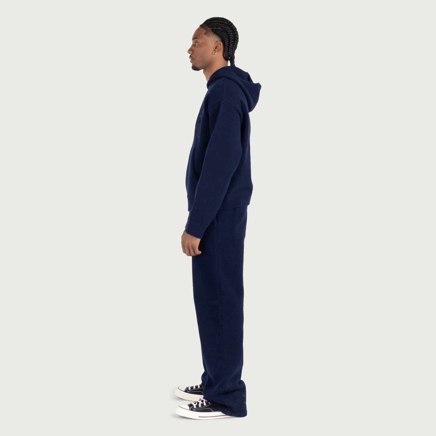 Art Knit Hoodie - Navy