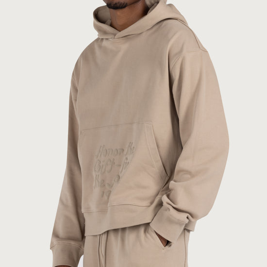 Reverse Hoodie - Pebble