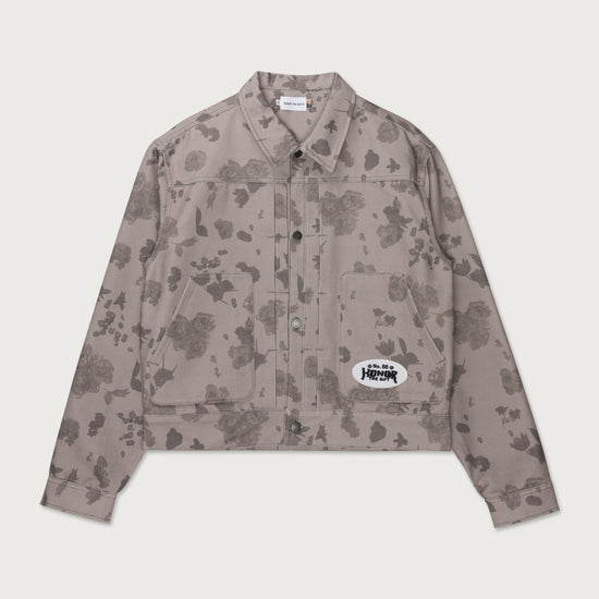 Tonal Floral Jacket - Pebble