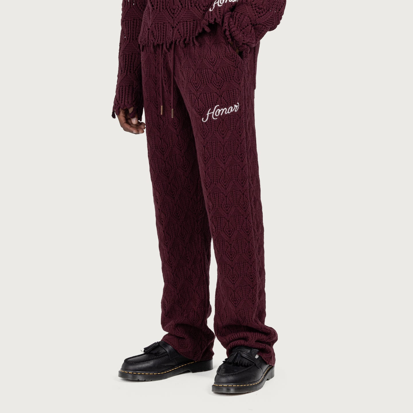 Cable Knit Pant - Berry