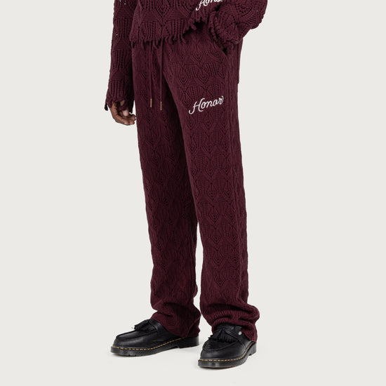 Cable Knit Pant - Berry