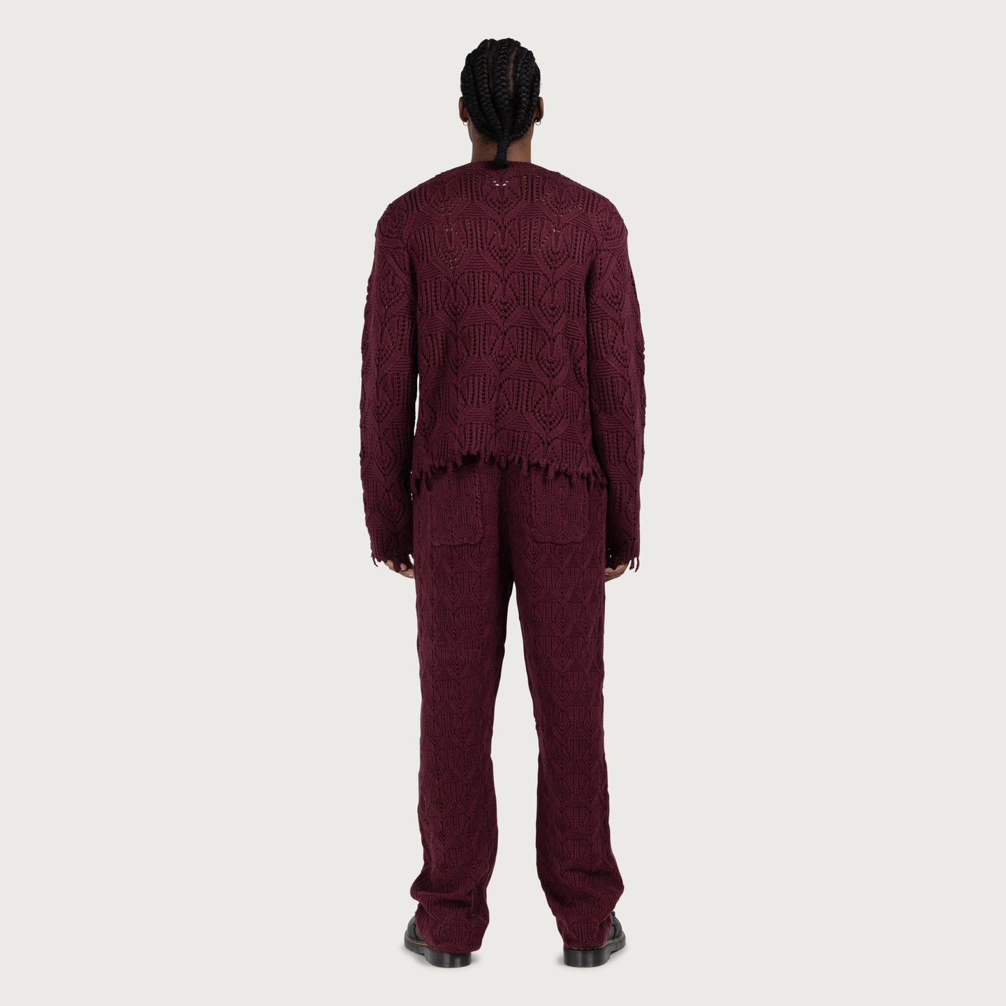 Cable Knit Pant - Berry