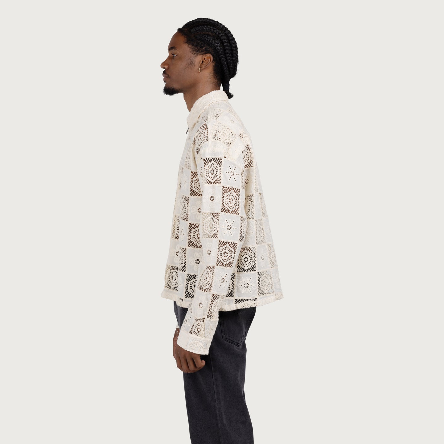 Crochet Full Zip - Bone