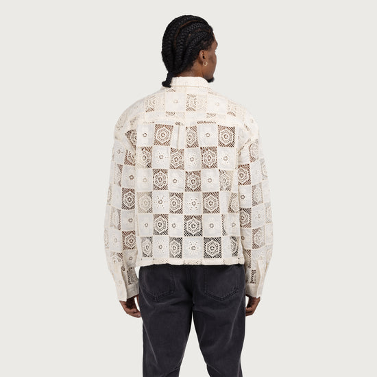 Crochet Full Zip - Bone