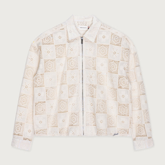 Crochet Full Zip - Bone