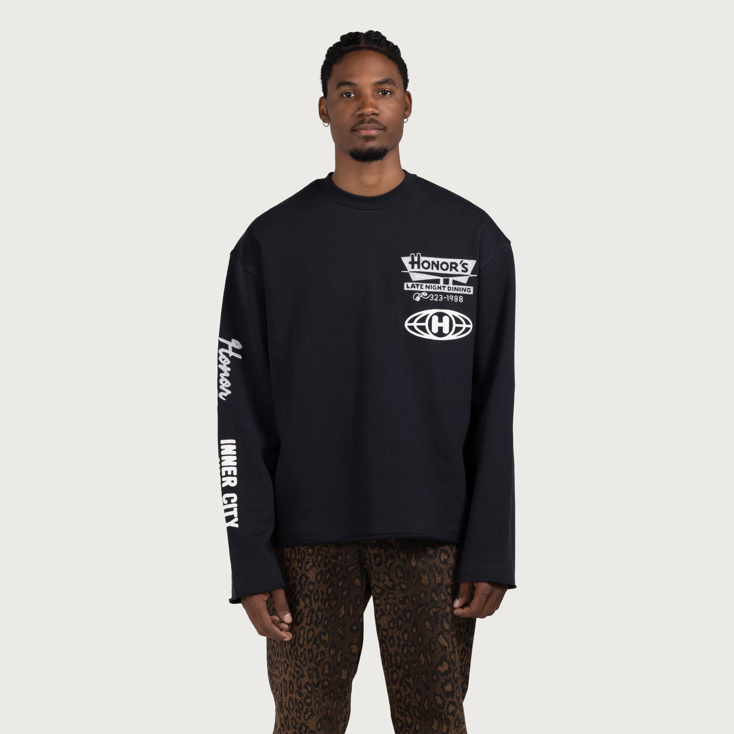 Mixed Logo Crewneck - Black