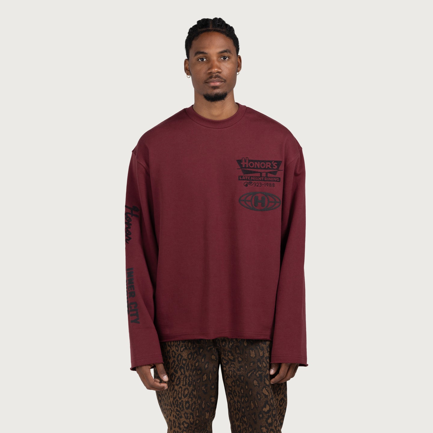 Mixed Logo Crewneck - Burgundy