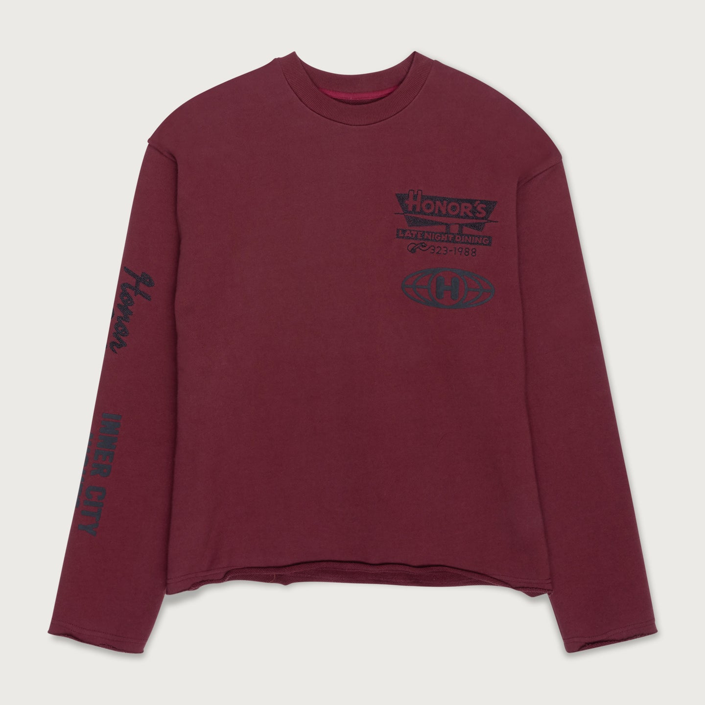 Mixed Logo Crewneck - Burgundy