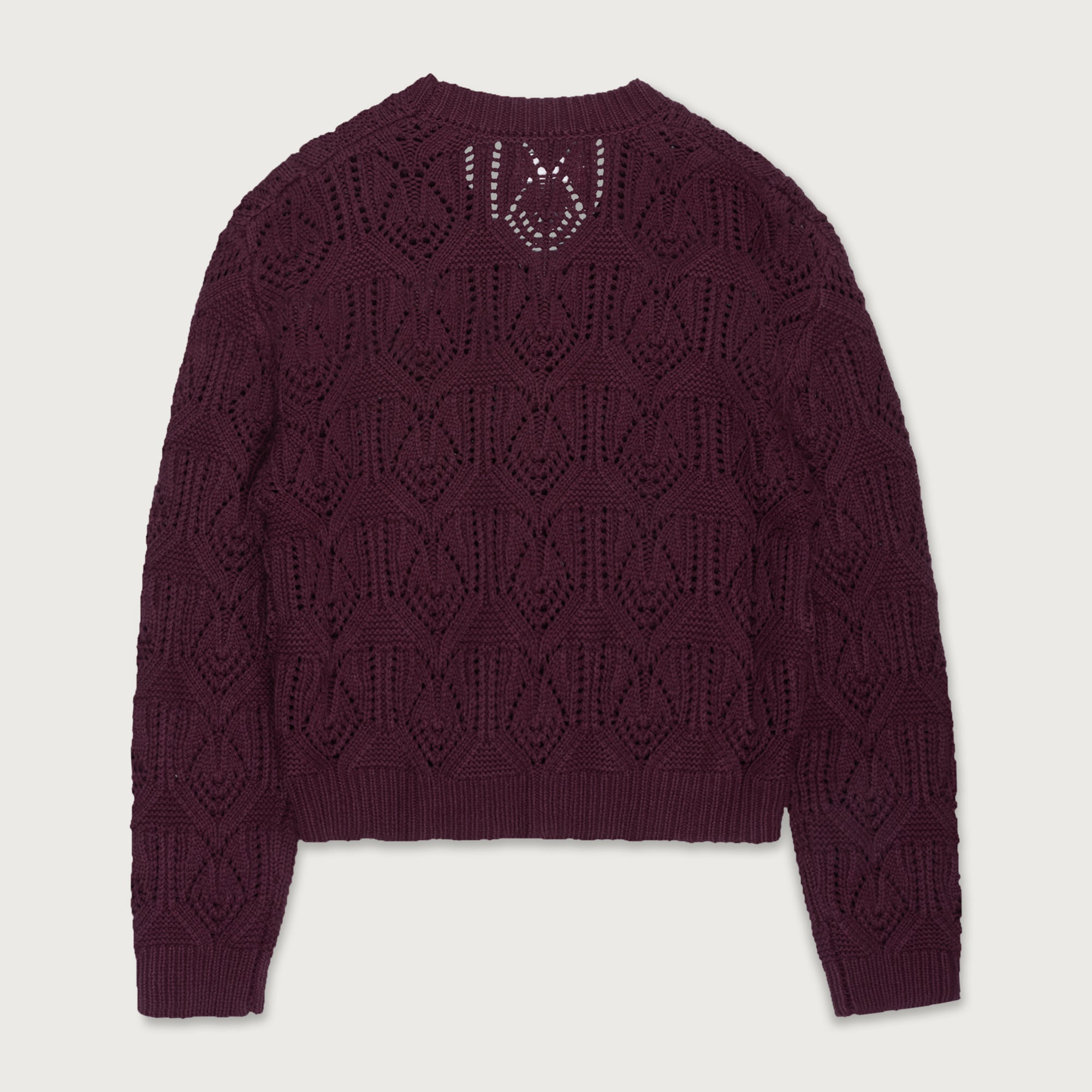 Cable Cardigan - Berry