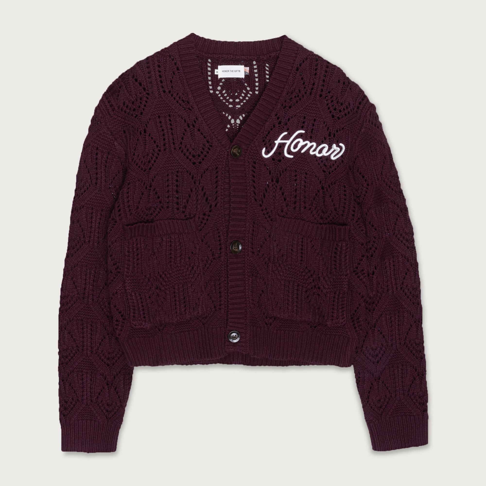 Cable Cardigan - Berry