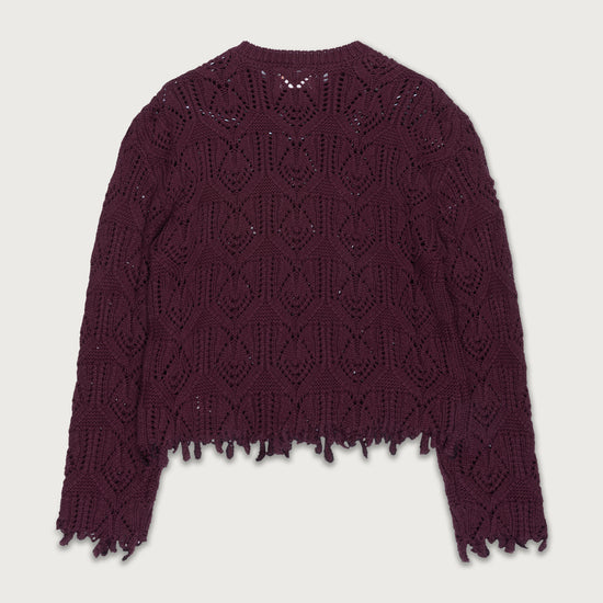Cable Sweater - Berry