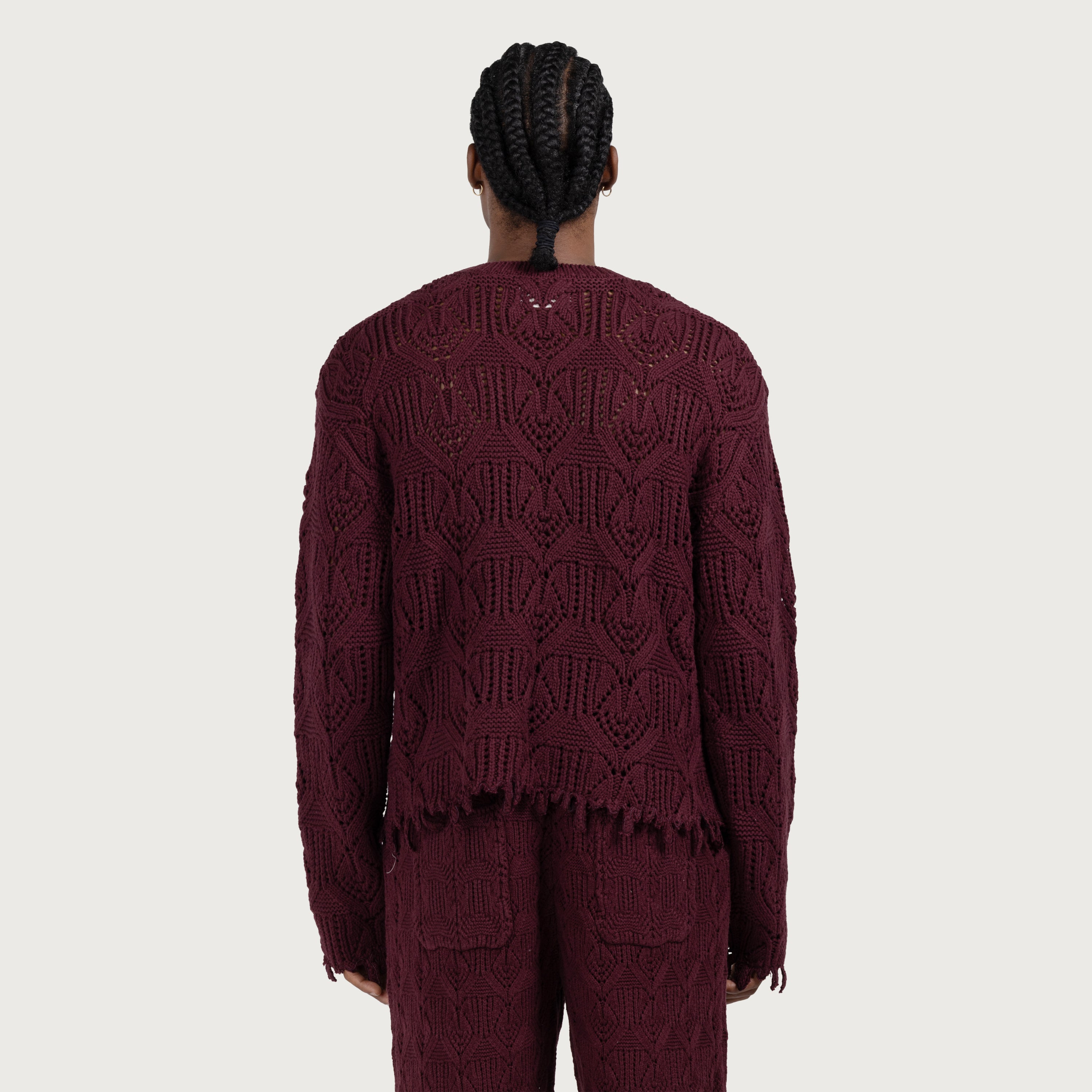 Cable Sweater - Berry