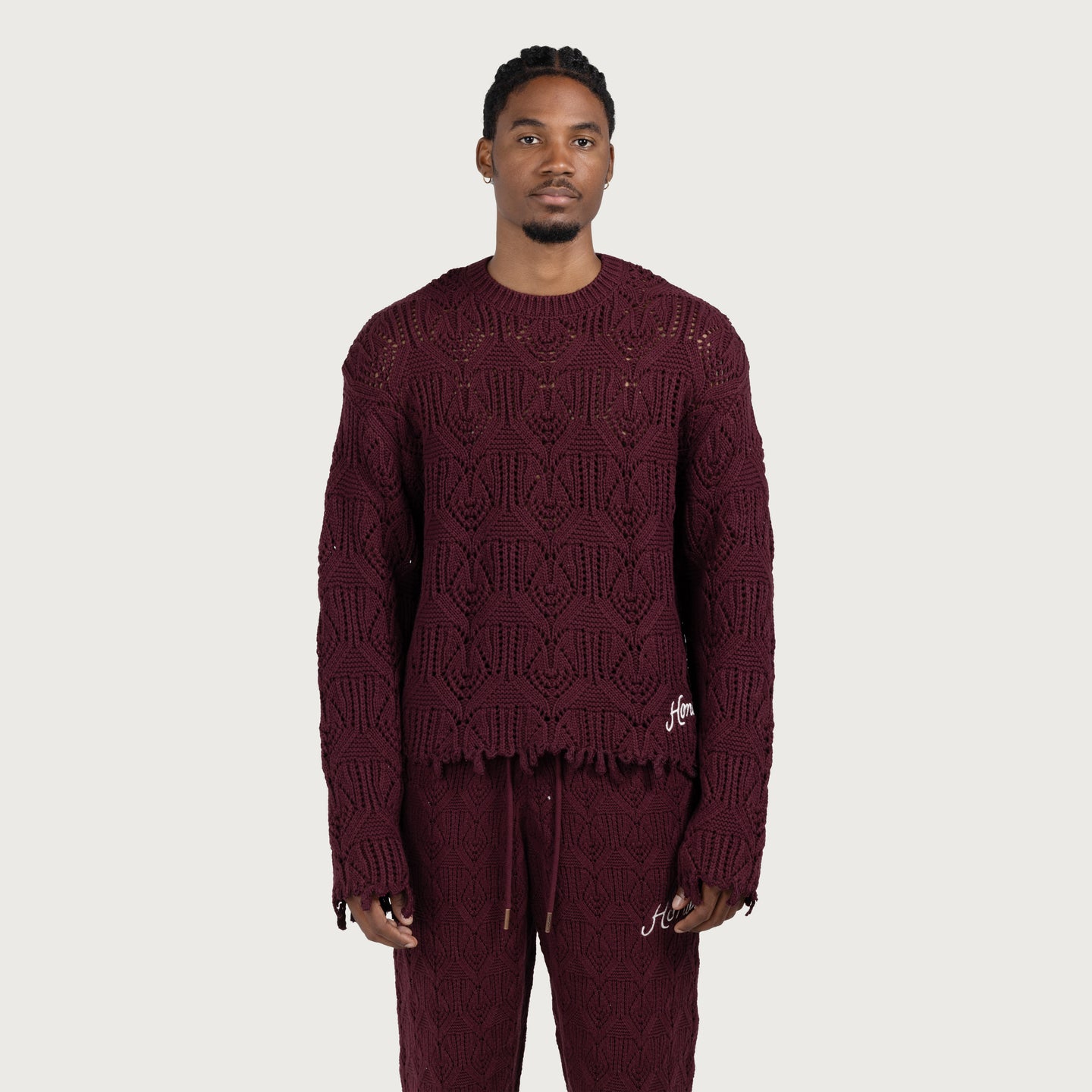 Cable Sweater - Berry