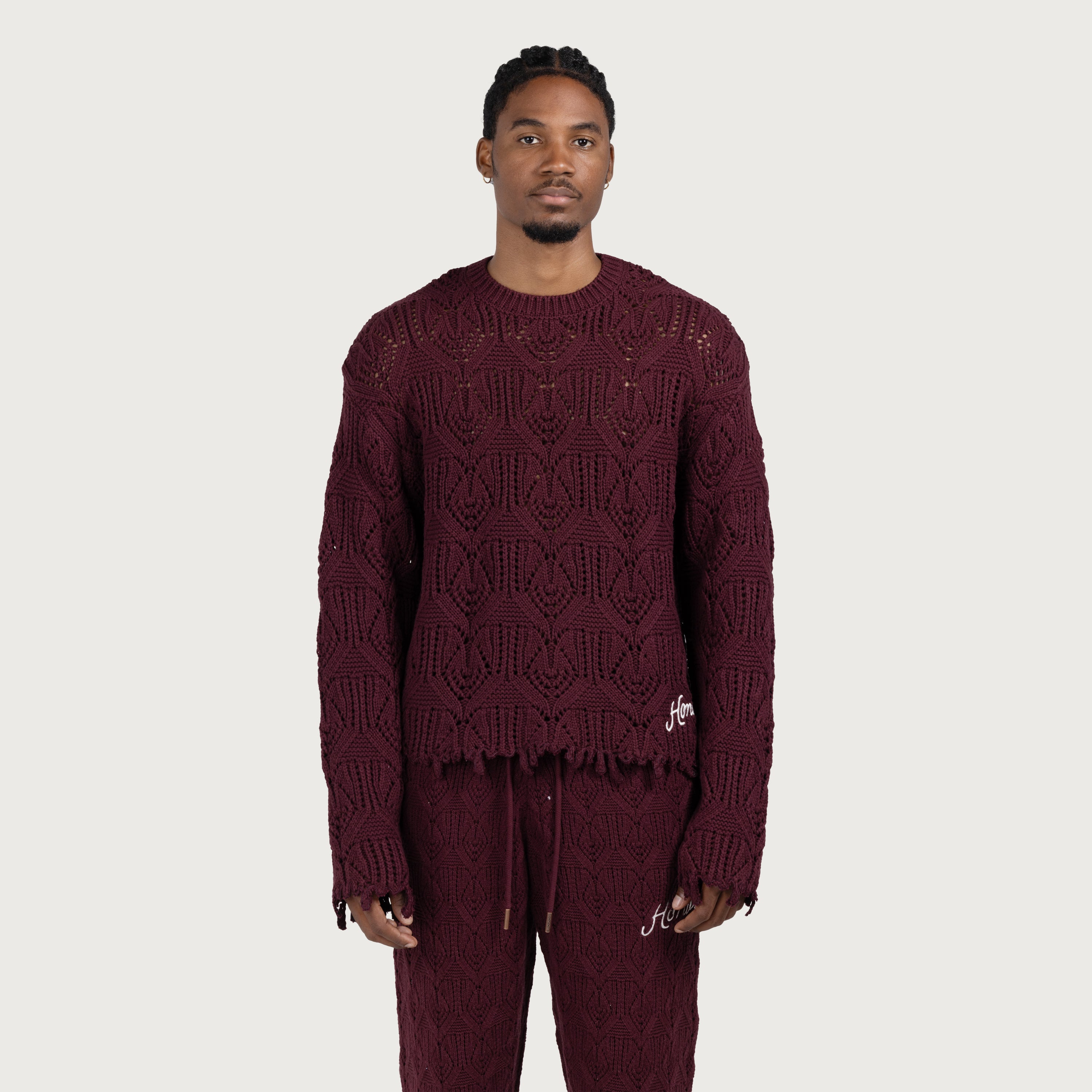 Cable Sweater - Berry