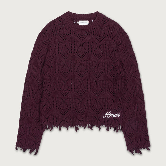 Cable Sweater - Berry
