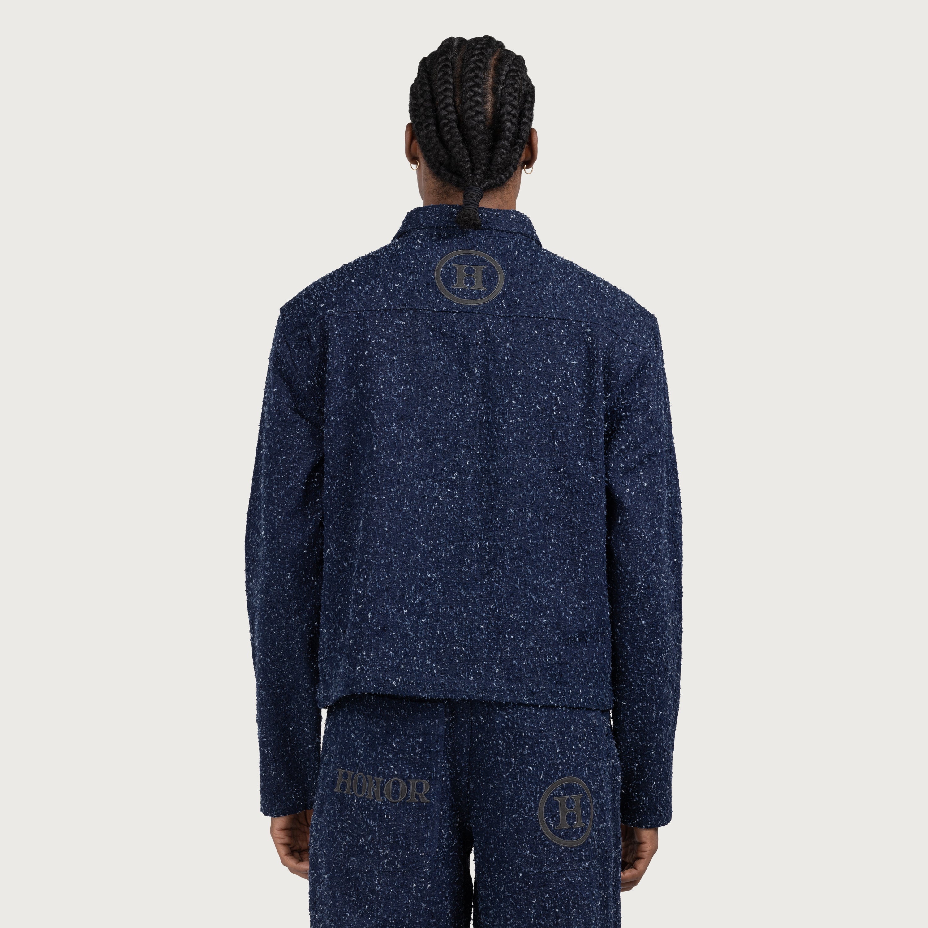 Nep Yarn Shacket - Navy