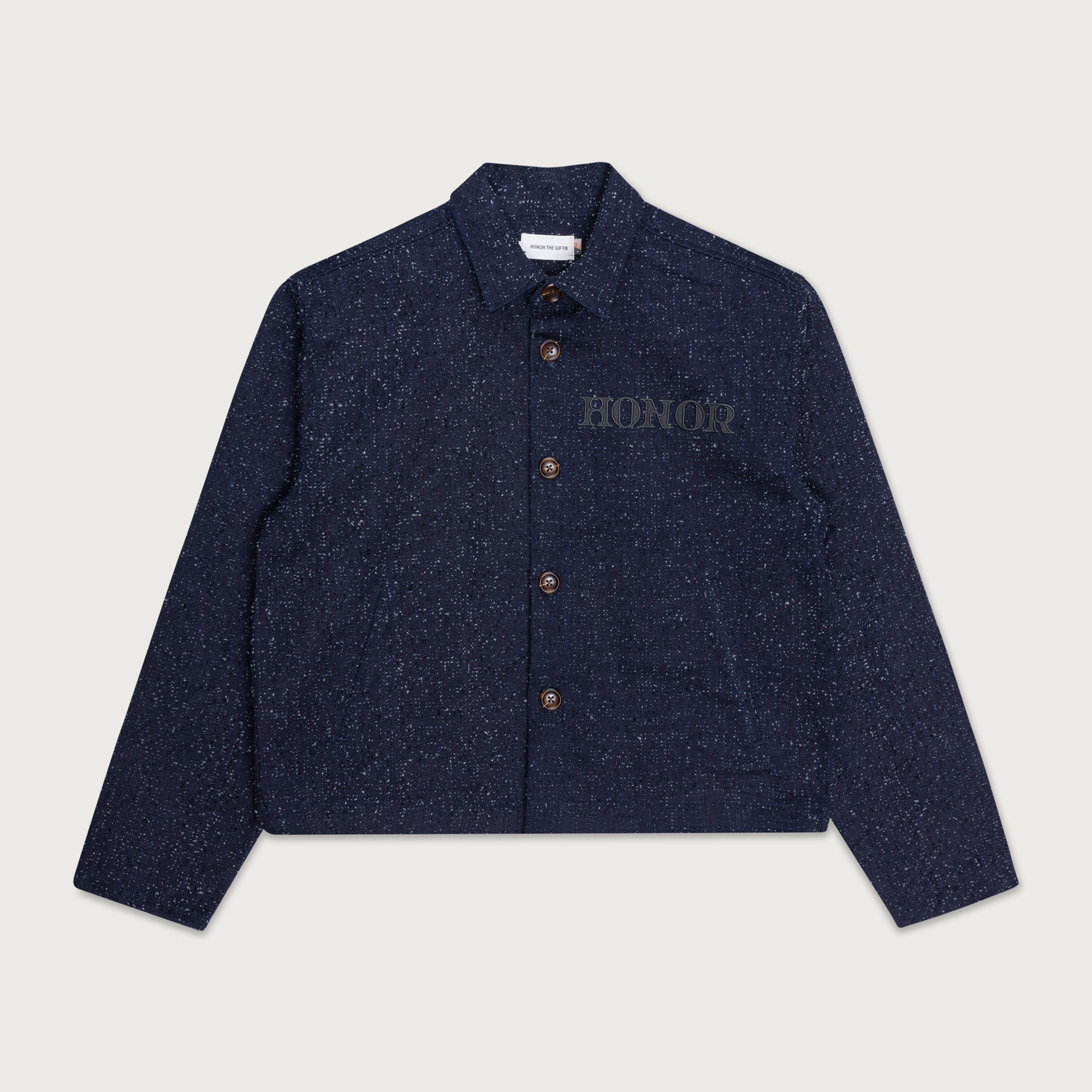 Nep Yarn Shacket - Navy