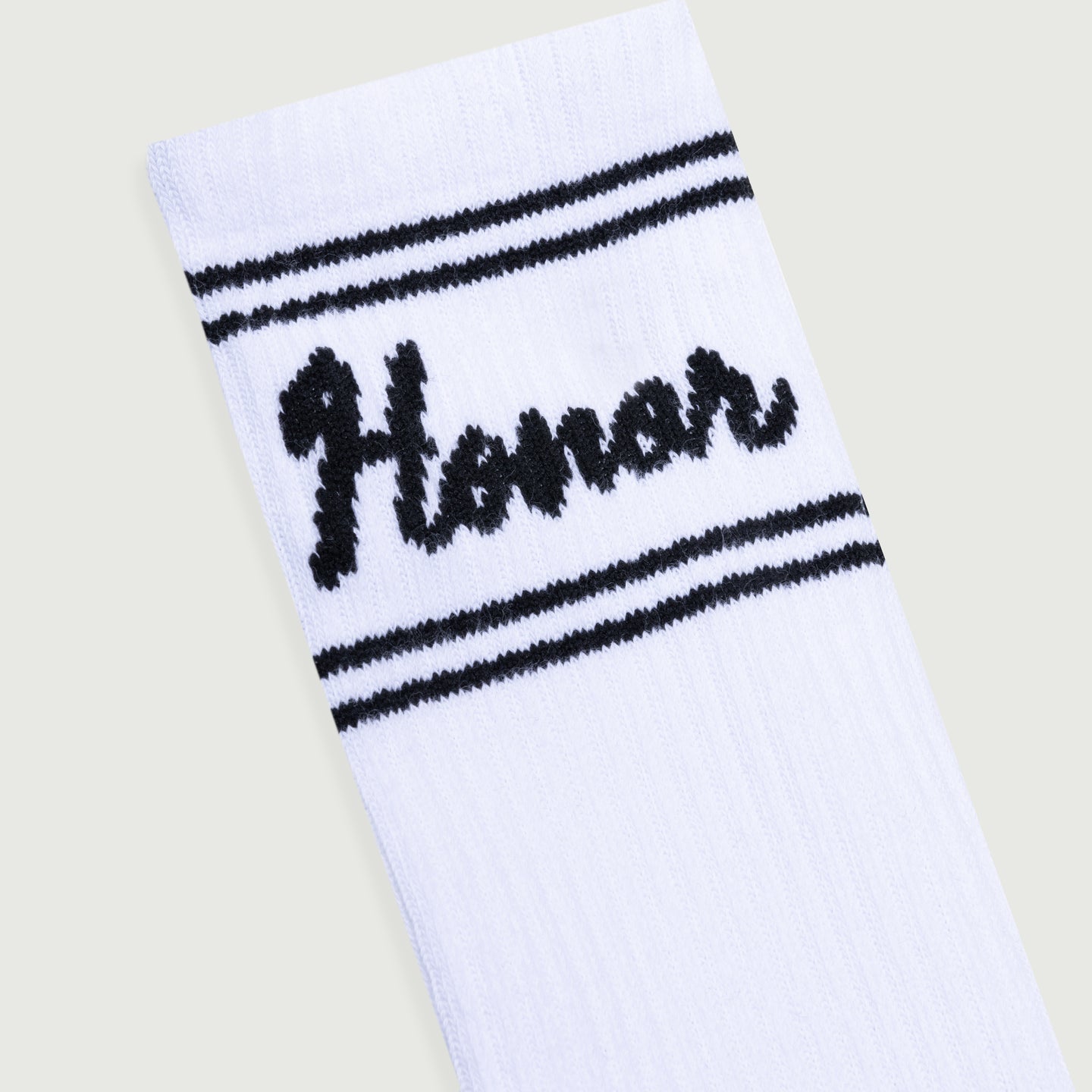 Drive In Striped Ribbed Sock - White