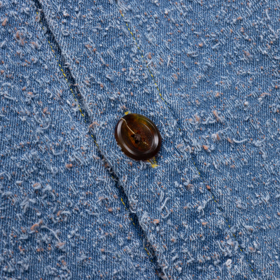 Washed Nep Yarn Denim Cover Shirt - Indigo