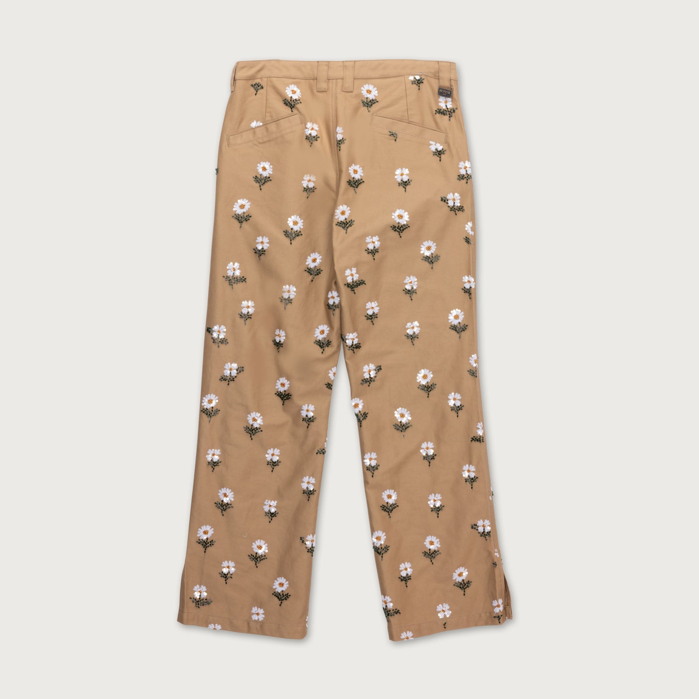Flowers Beaded Pant - Taupe