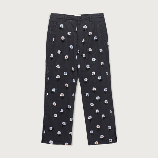 Flowers Beaded Pant - Black