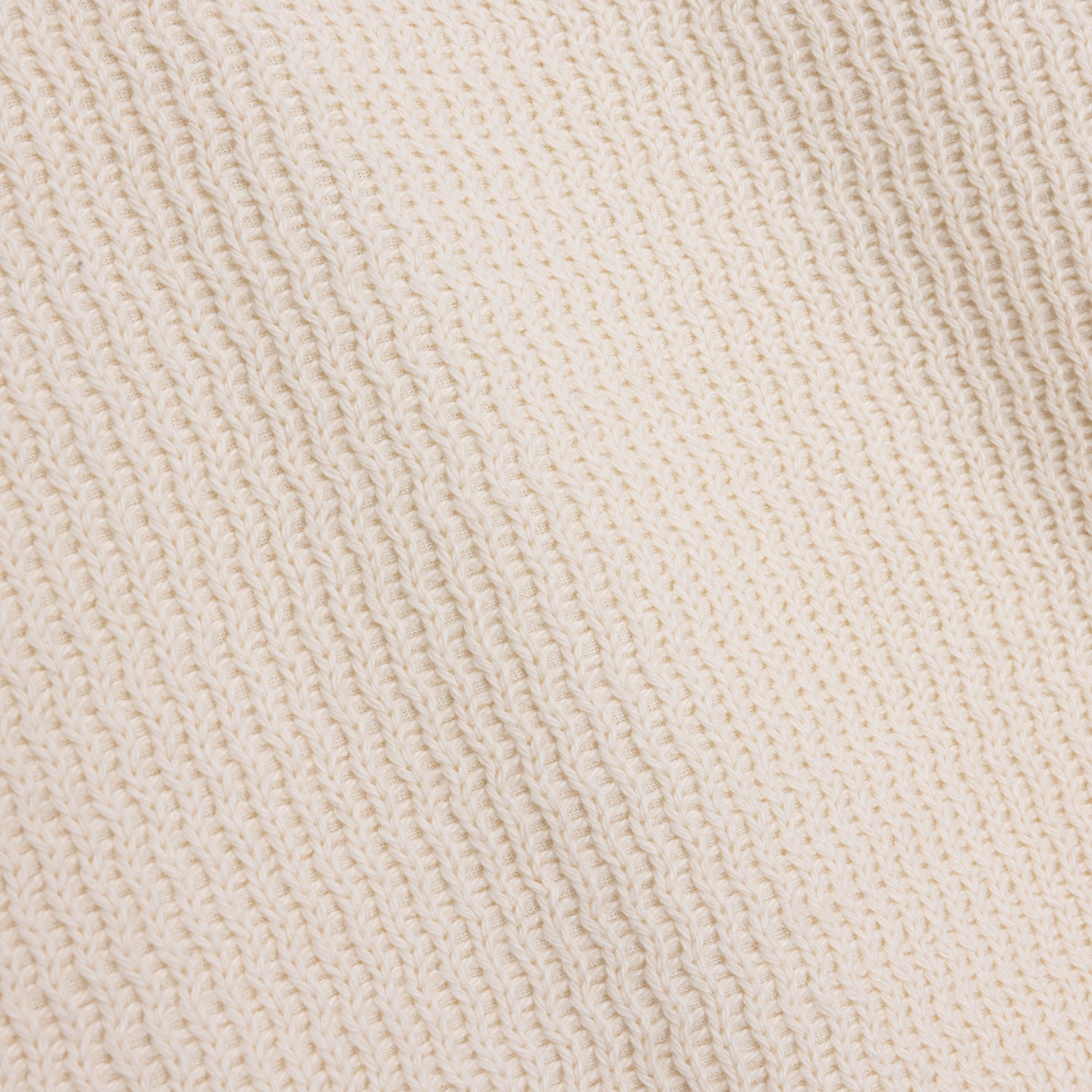 Wavy Knit L/S Polo - Bone